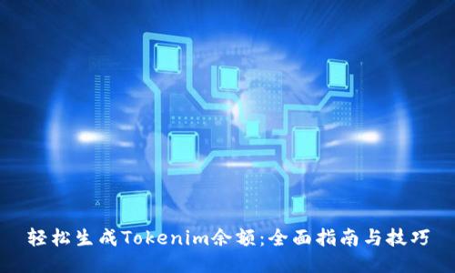 轻松生成Tokenim余额：全面指南与技巧